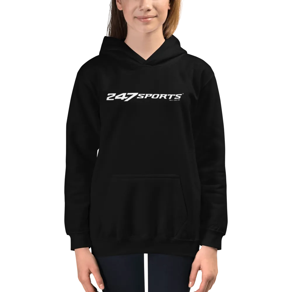 247 Sports White Logo Kids Hooded Sweatshirt