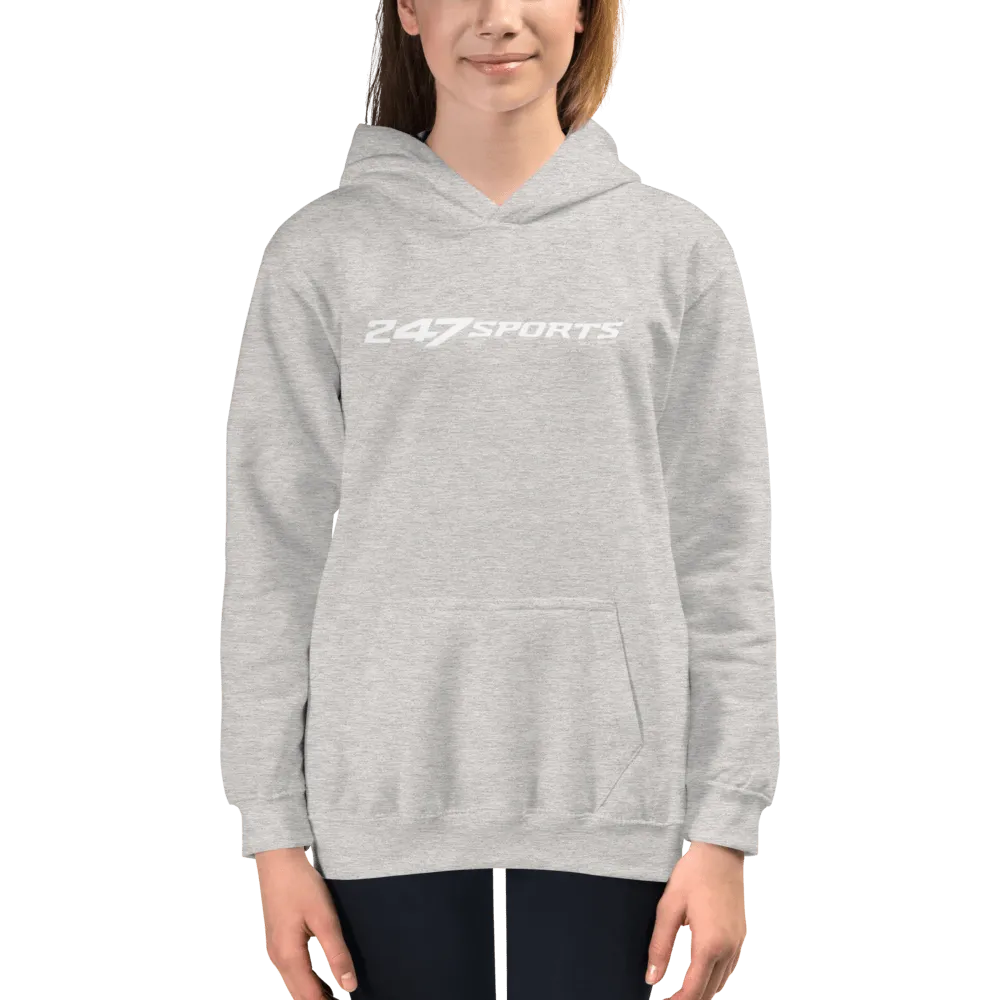 247 Sports White Logo Kids Hooded Sweatshirt