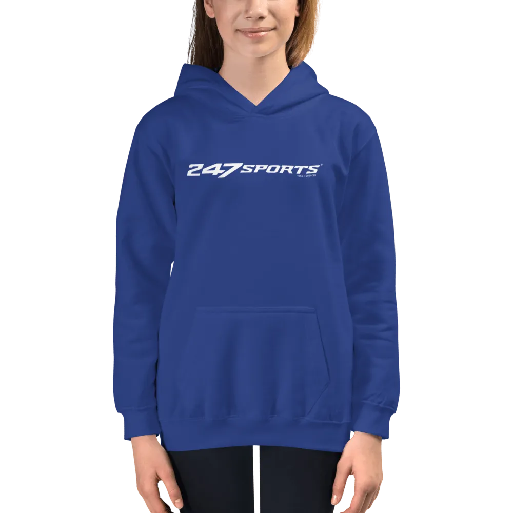 247 Sports White Logo Kids Hooded Sweatshirt