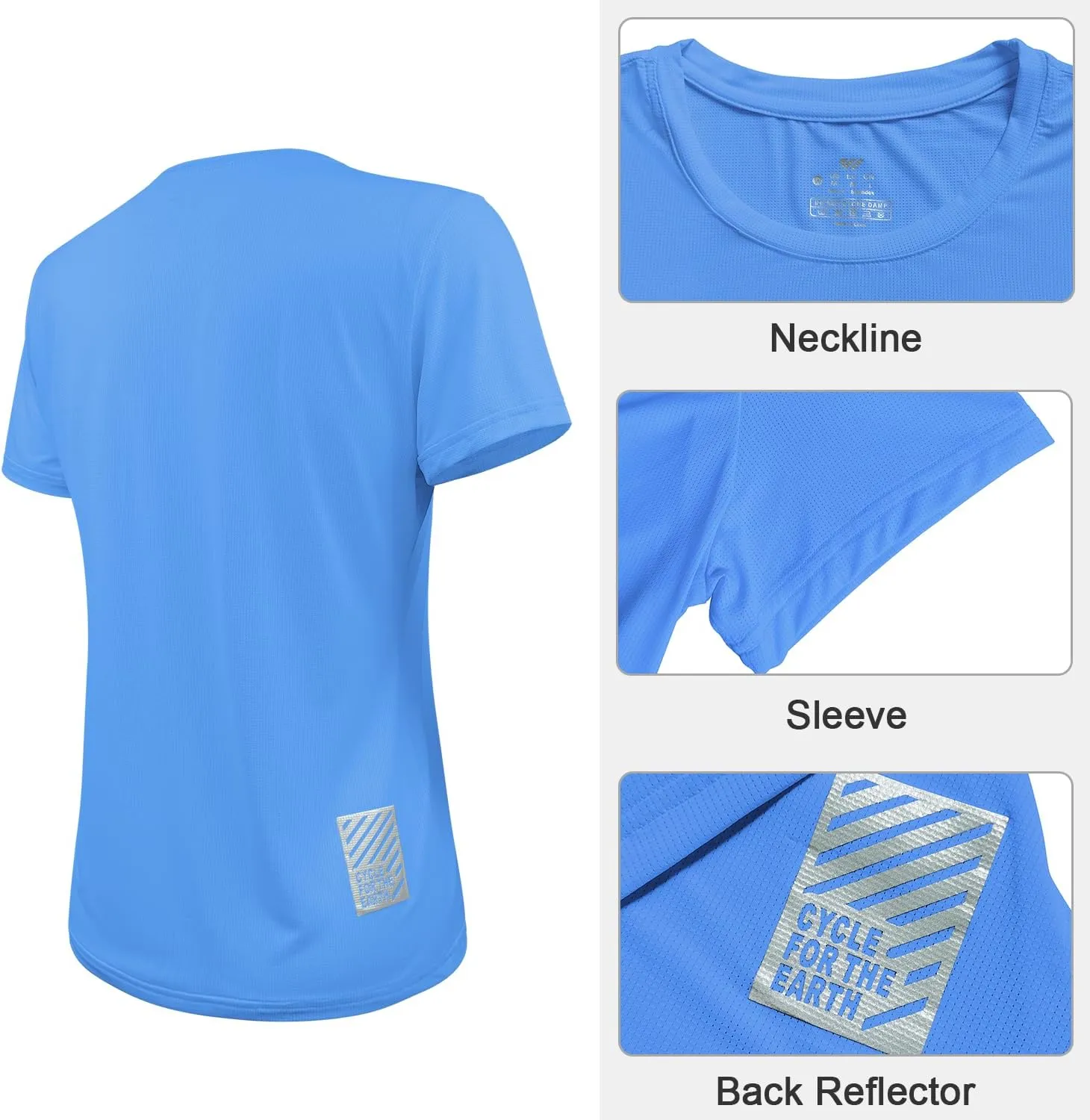 3-5 Pack Workout Shirts Women Running Quick Dry Crew Neck Gym Moisture Wicking T-Shirts Athletic Yoga Tee Top UPF 50 