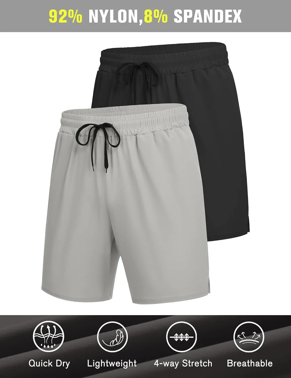 COOFANDY Men's 3 Pack Athletic Running Shorts Gym Workout Short Quick Dry Sports Short with Pockets