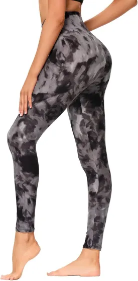 GAYHAY High Waisted Leggings for Women - Soft Opaque Slim Tummy Control Printed Pants for Running Cycling Yoga