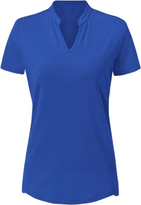 Gopune Women's V Neck Golf Polo Shirts Collarless Short Sleeve Lightweight Quick Dry Tennis Running T-Shirts