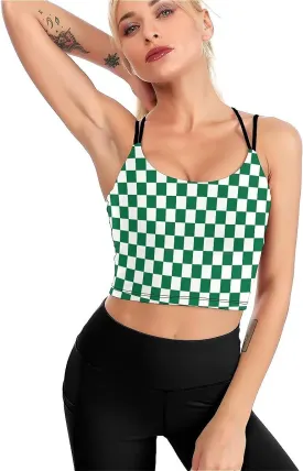 High Impact Sports Bras for Women Longline Padded Workout Running Crop Tops Support Yoga Tank Top