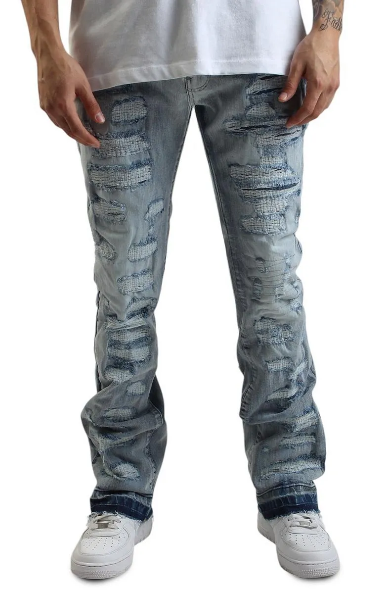 Jacques Shredded Stacked Jeans