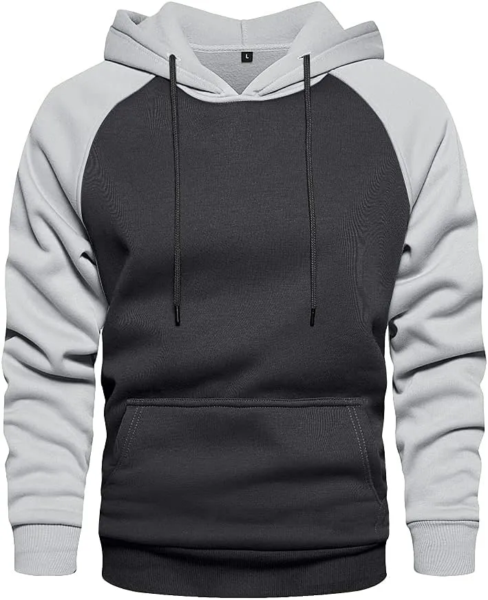 LBL Leading the Better Life Men's Solid Pullover Hoodies Sports Soft Blend Fleece Hooded Sweatshirts with Kangaroo Pocket