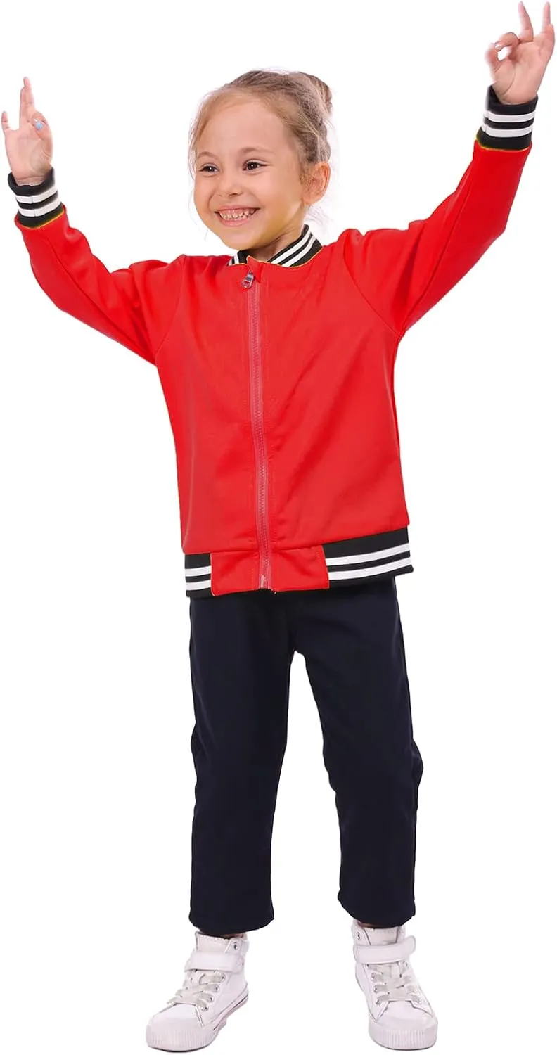 LittleSpring Boys Girls Varsity Baseball Jacket Zip Up Bomber Jacket Thin 2-10Years