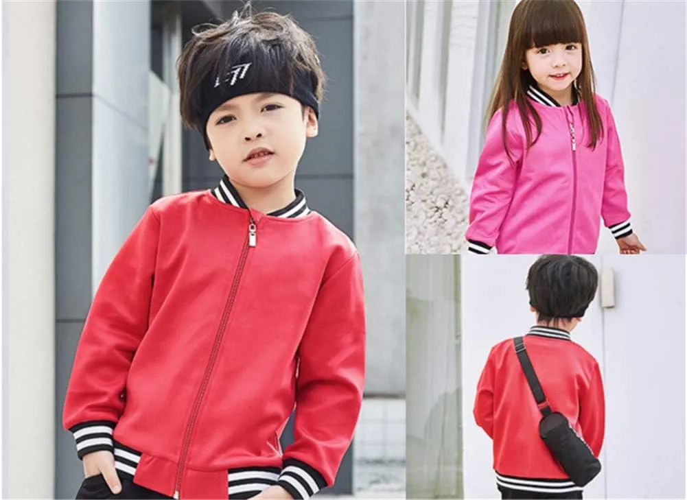 LittleSpring Boys Girls Varsity Baseball Jacket Zip Up Bomber Jacket Thin 2-10Years