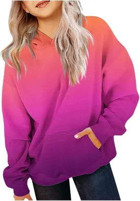 LRMQS Hoodies for Teen Girls Cute Trendy Youth Long Sleeve Oversized Hooded Sweatshirts Tween Tops Winter Preppy Clothes