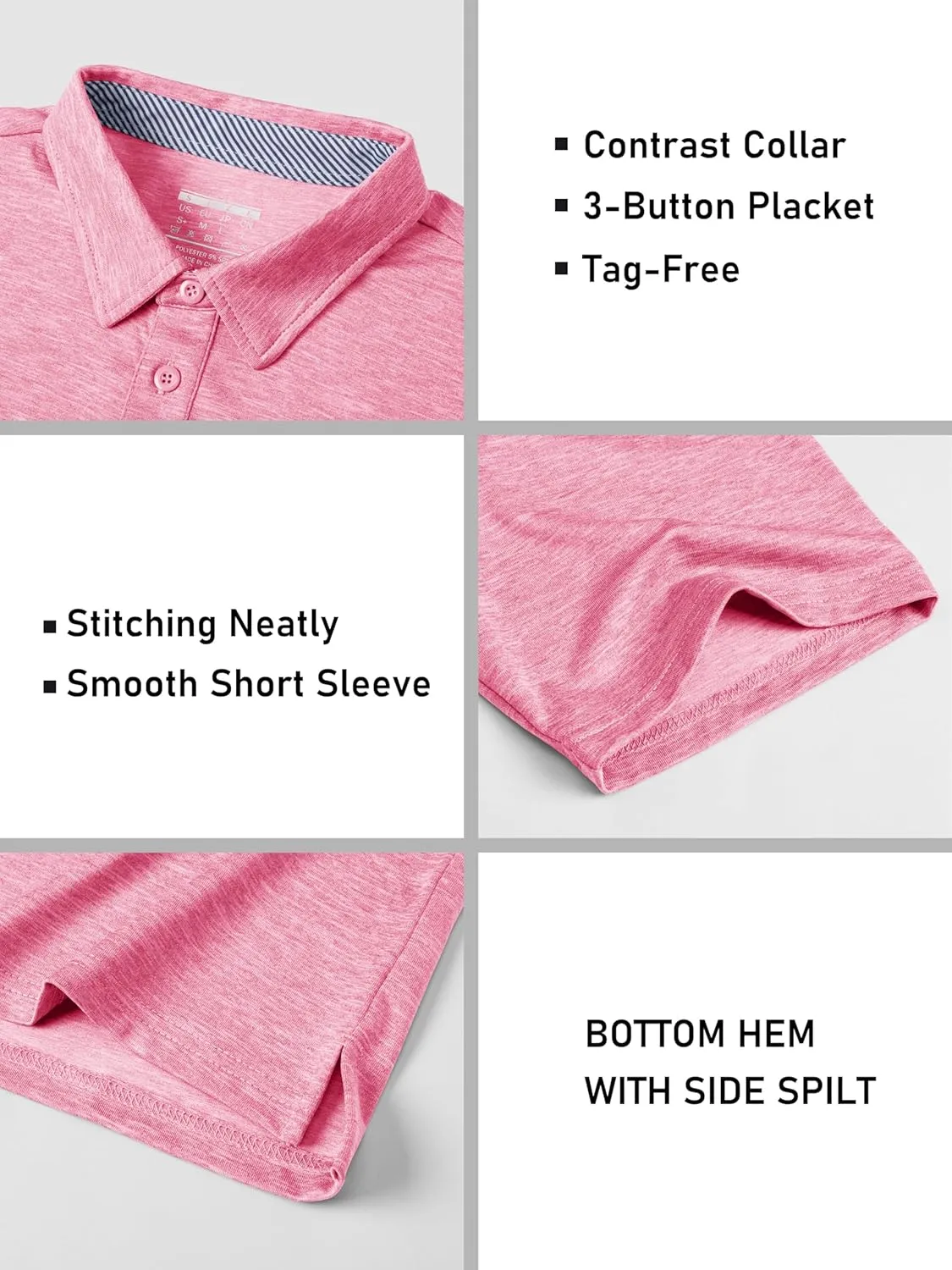 MAGCOMSEN Men's Short Sleeve Polo Golf Shirts 3-Button Moisture Wicking Athletic T-Shirts Casual Collared Shirt