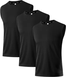Men's 3 or 5 Pack Gym Muscle Tank Tops Mesh Sleeveless Shirts Fitness Training Cool Dry Athletic Workout Top