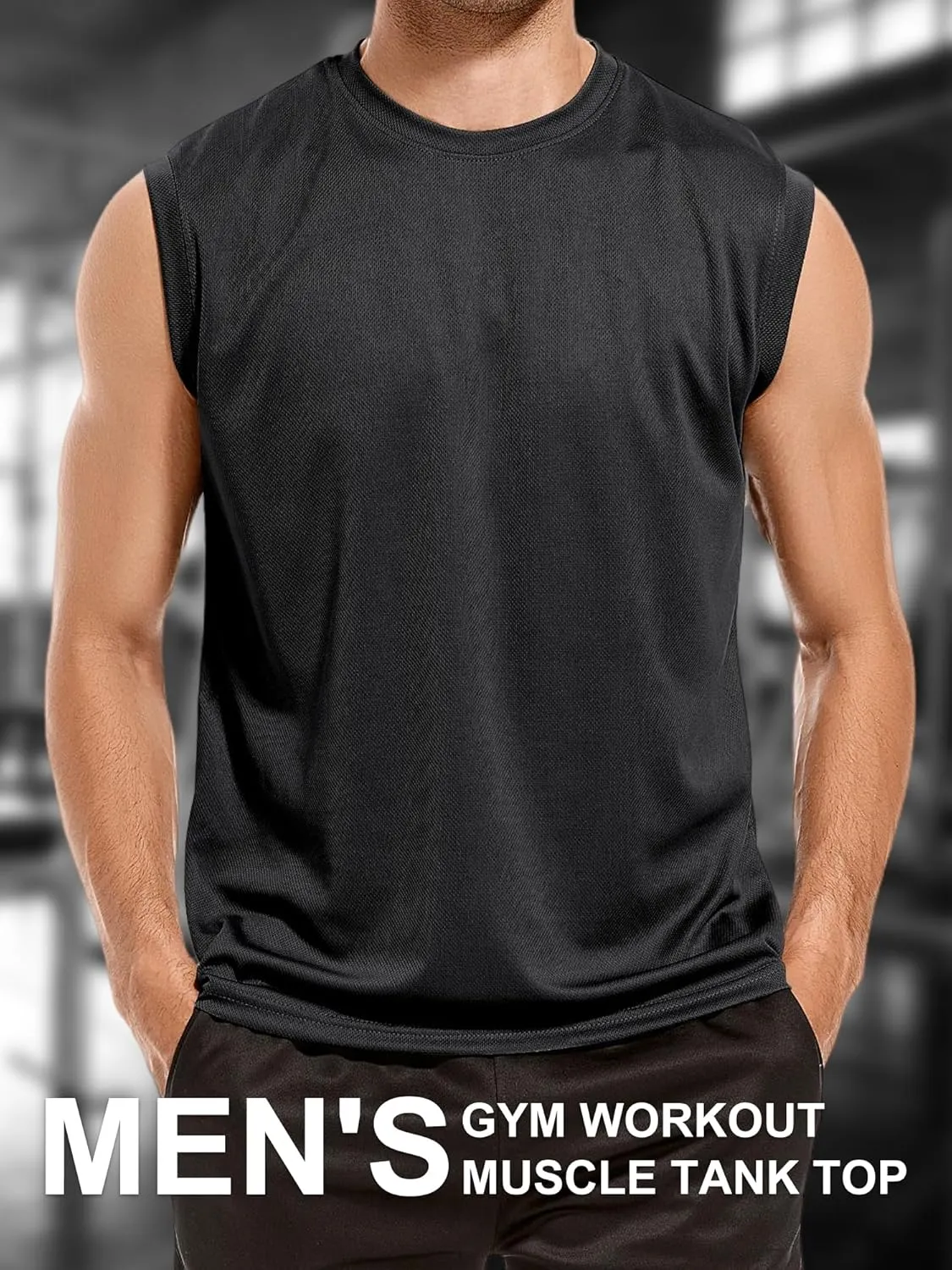 Men's 3 or 5 Pack Gym Muscle Tank Tops Mesh Sleeveless Shirts Fitness Training Cool Dry Athletic Workout Top