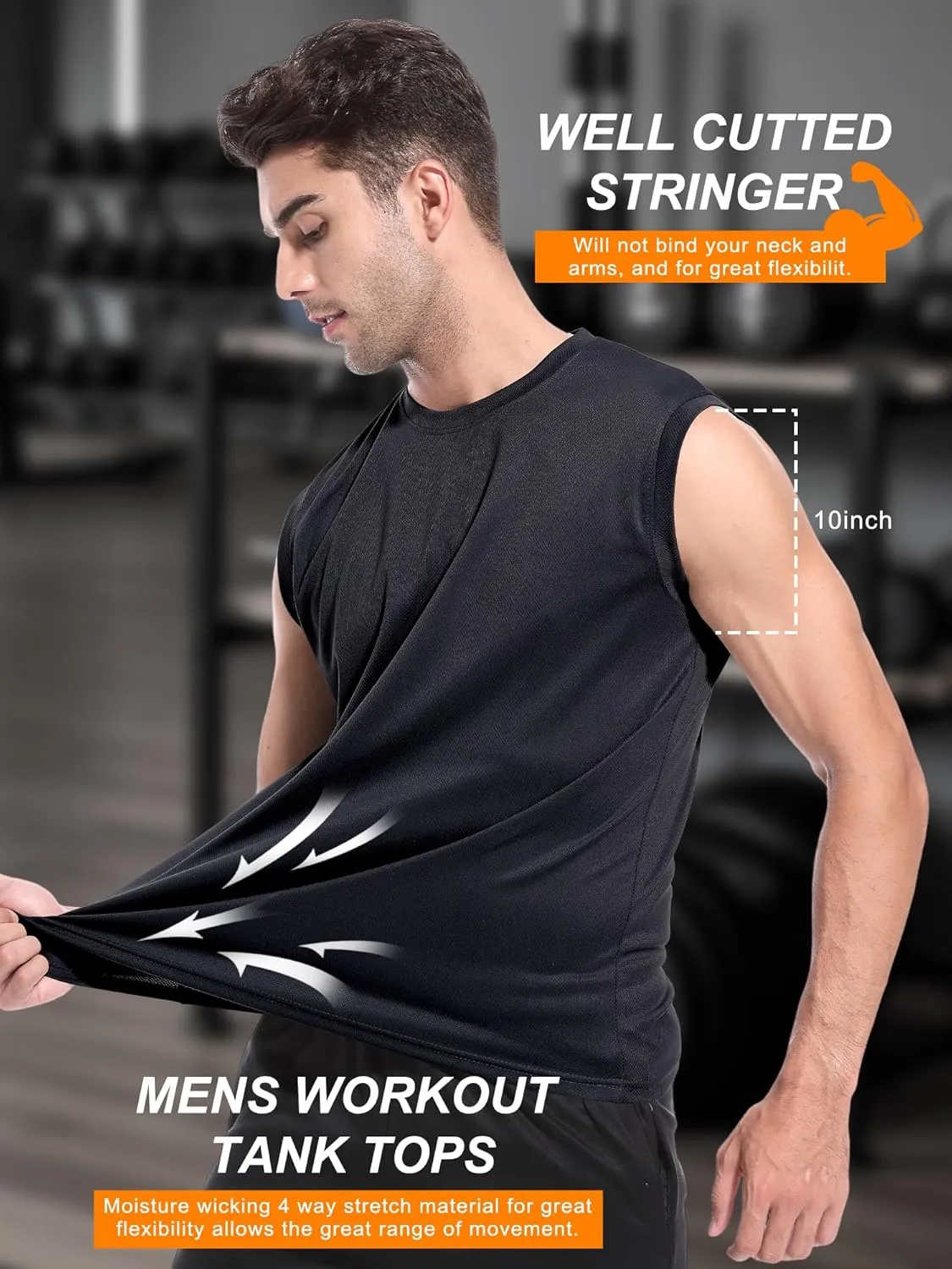 Men's 3 or 5 Pack Gym Muscle Tank Tops Mesh Sleeveless Shirts Fitness Training Cool Dry Athletic Workout Top