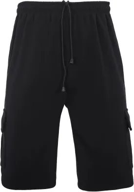 Men's Cargo Sweat Shorts Elastic Waist Drawstring Below The Knee Wokout Jogger Shorts with Multi Pockets