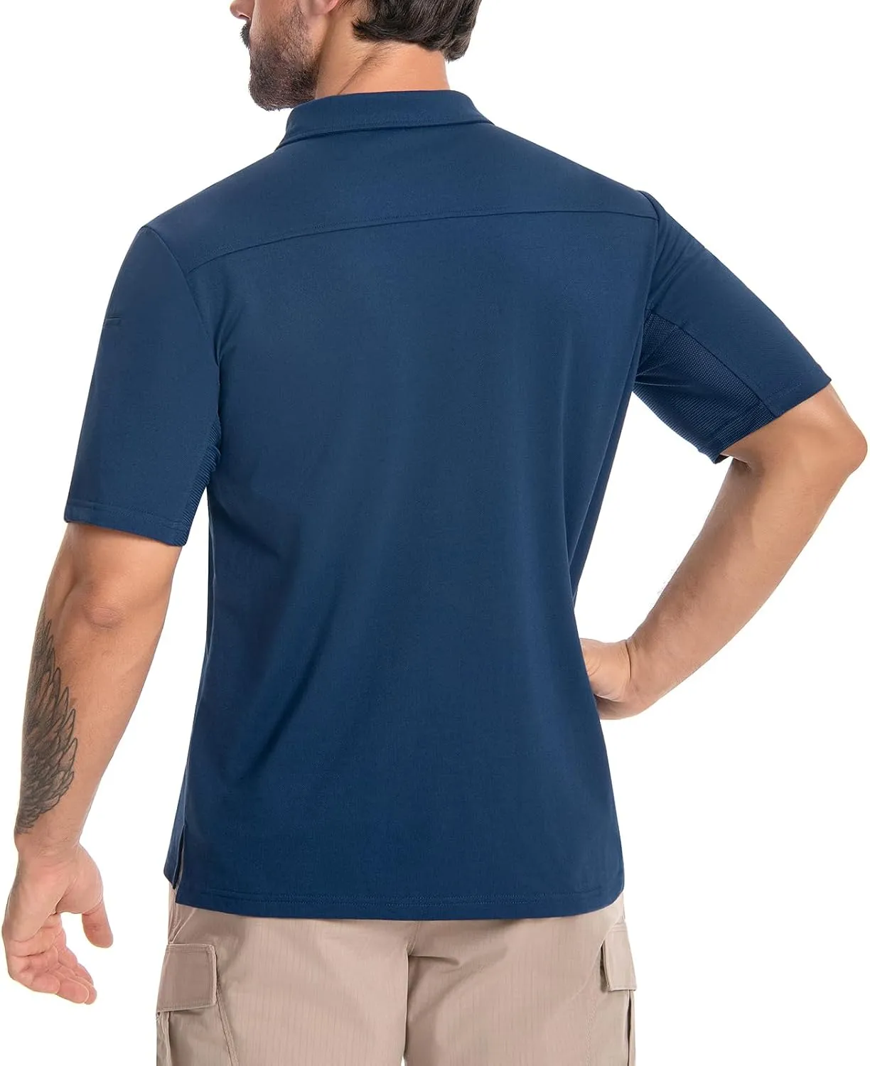 Men's Tactical Polo Shirts Short Sleeve Athletic Golf Outdoor Lightweight Performance Sports Shirt