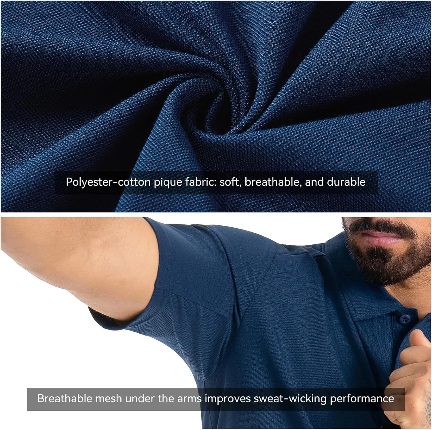 Men's Tactical Polo Shirts Short Sleeve Athletic Golf Outdoor Lightweight Performance Sports Shirt