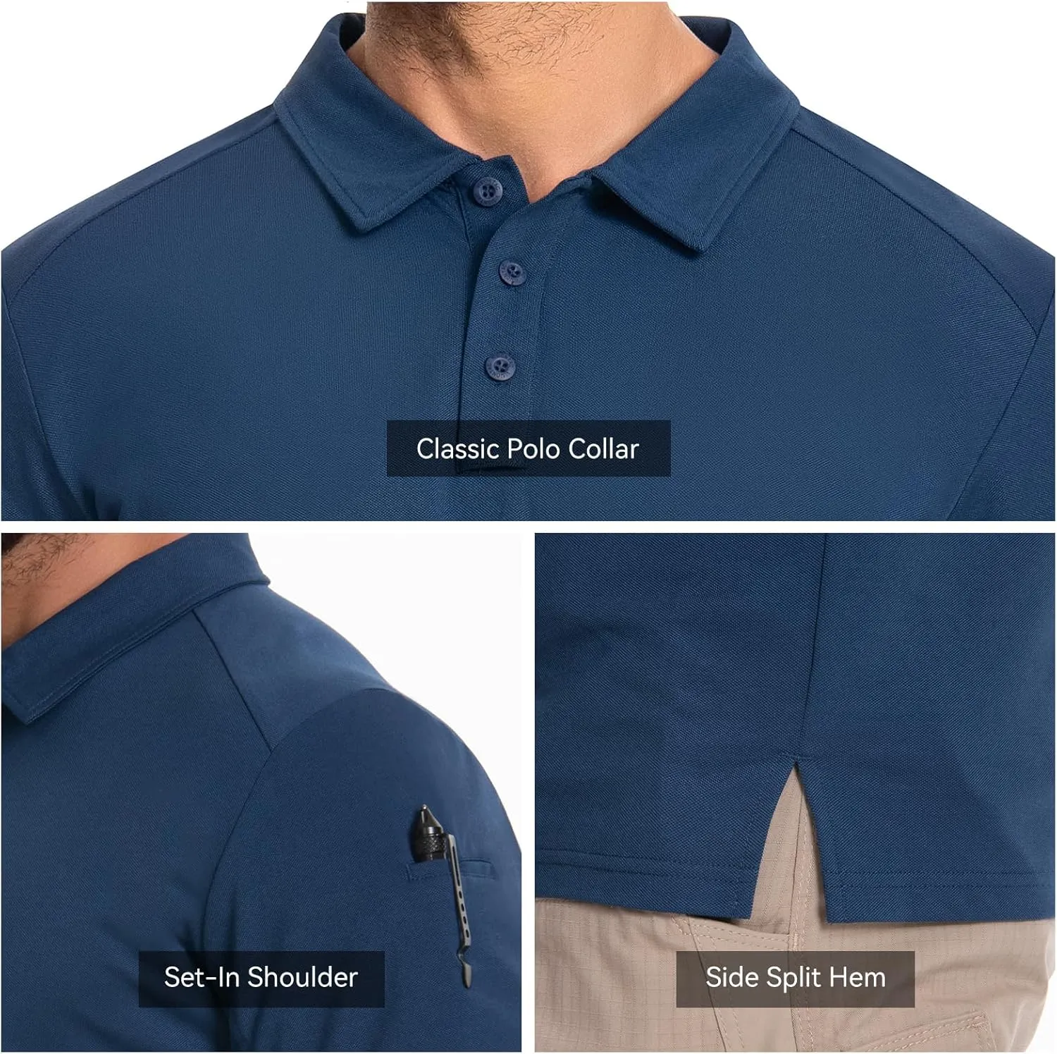 Men's Tactical Polo Shirts Short Sleeve Athletic Golf Outdoor Lightweight Performance Sports Shirt