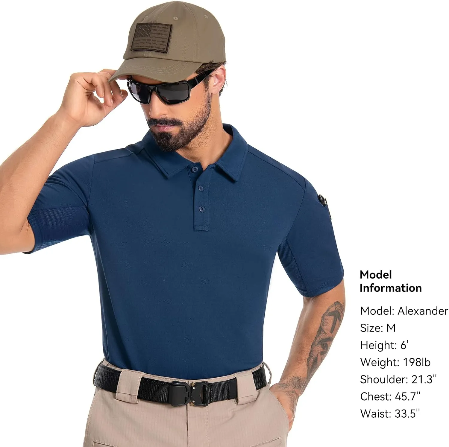 Men's Tactical Polo Shirts Short Sleeve Athletic Golf Outdoor Lightweight Performance Sports Shirt