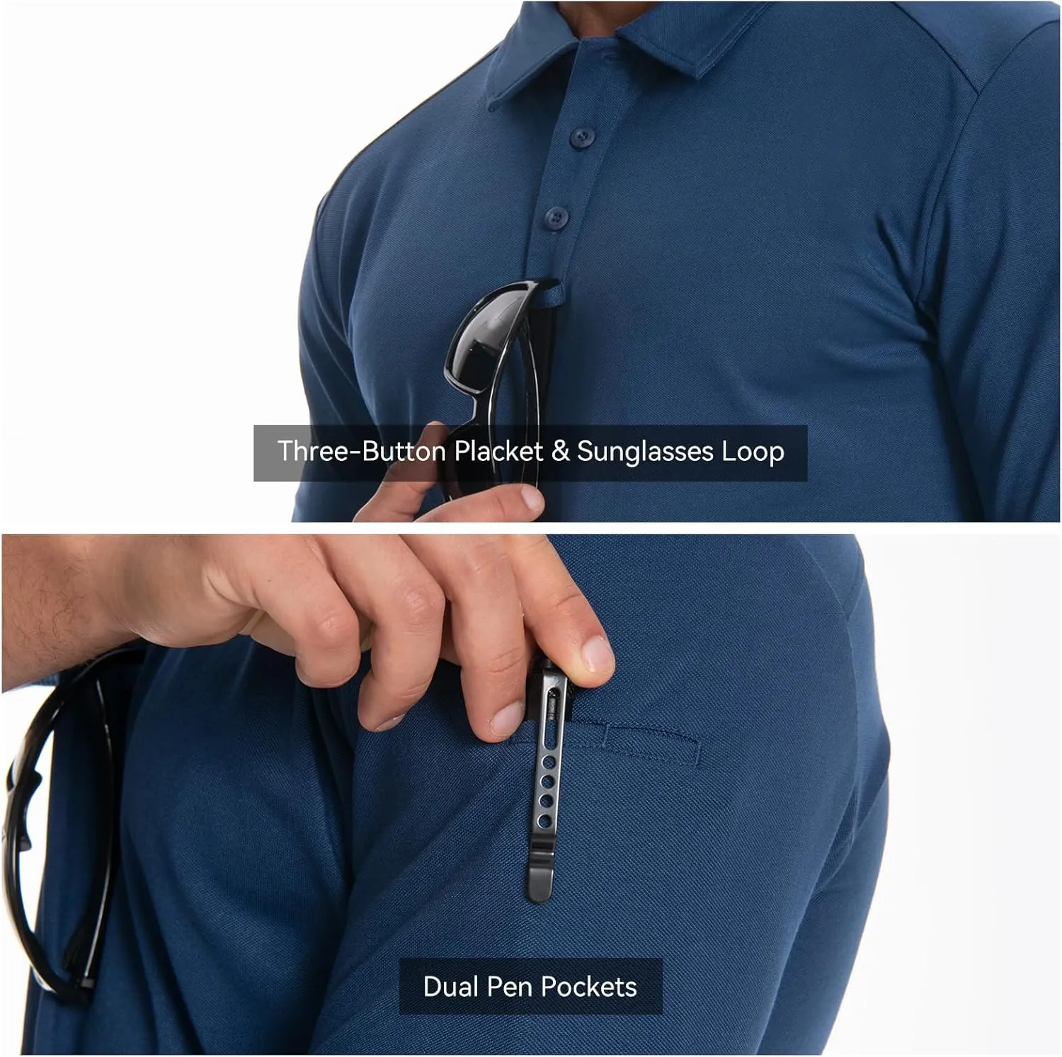 Men's Tactical Polo Shirts Short Sleeve Athletic Golf Outdoor Lightweight Performance Sports Shirt