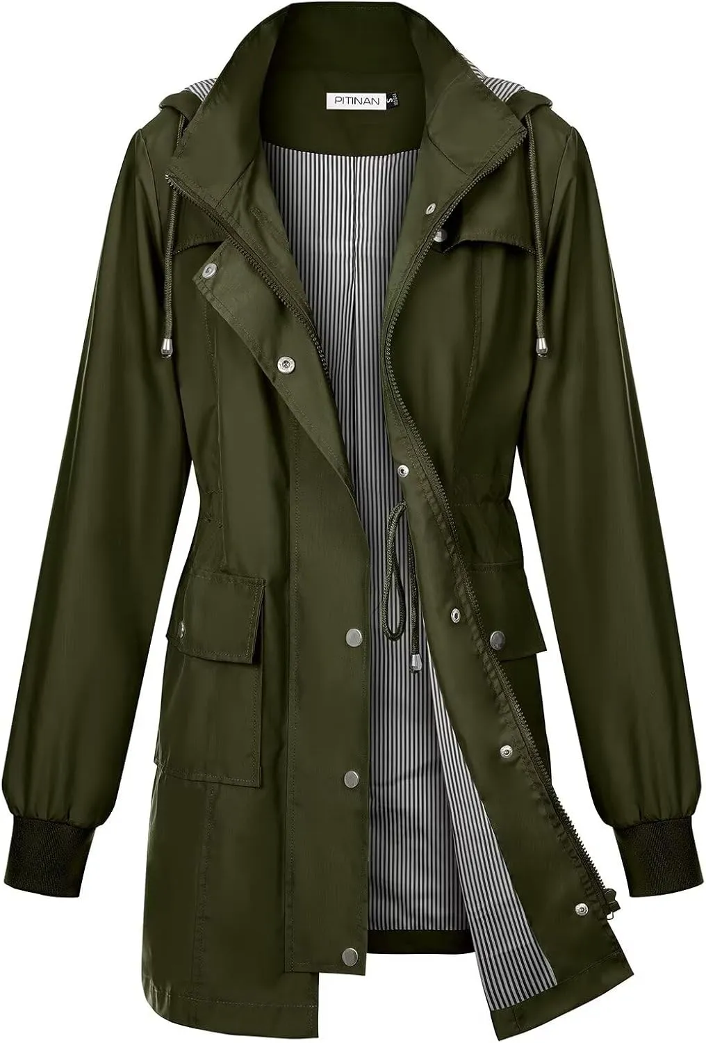PITINAN Rain Jackets For Women Waterproof Rain Coats with Hood Lightweight Windbreaker Outdoor Womens Raincoats