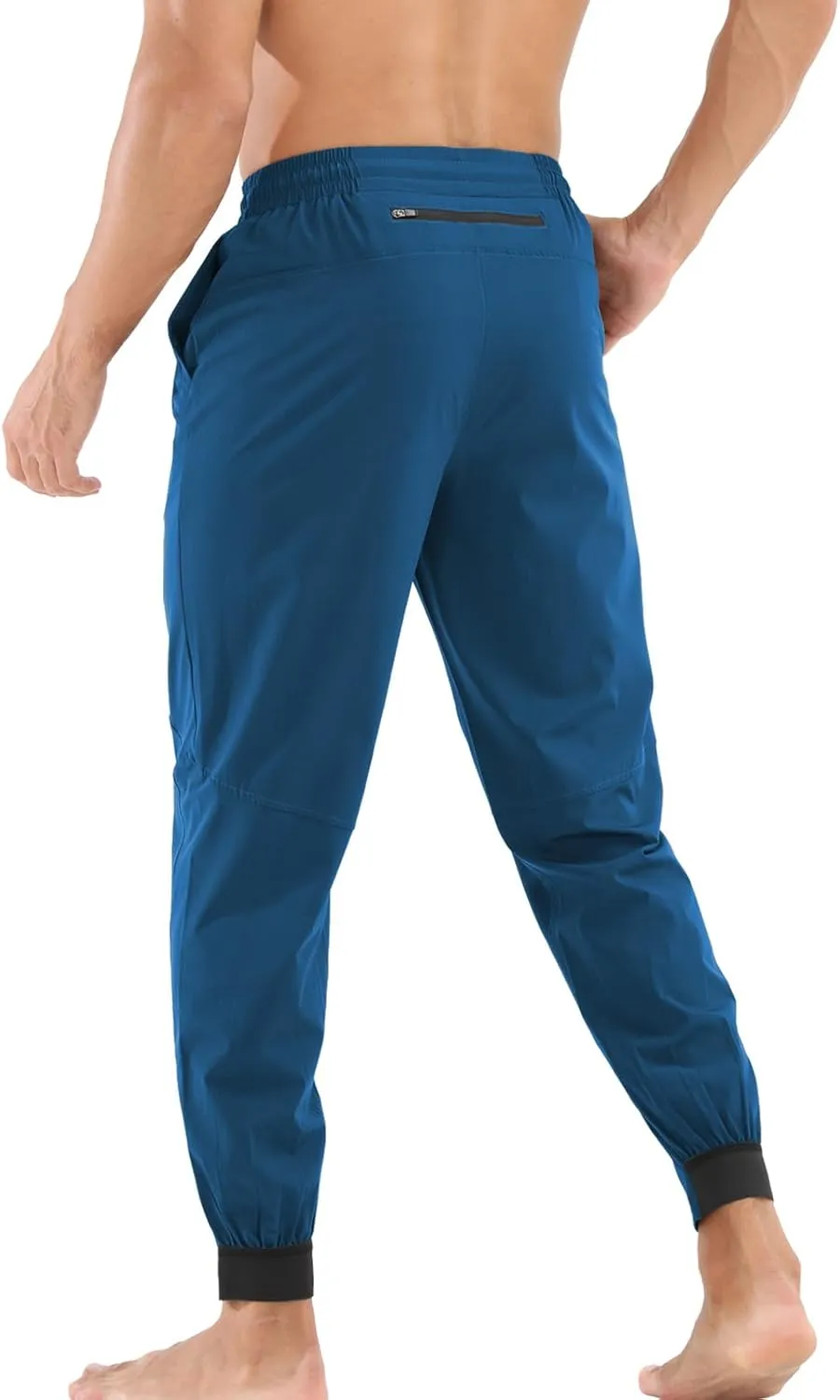Surenow Mens Athletic Lightweight Workout Sweatpants Multiple Pockets Gym Quick-Drying Joggers Tapered Fit Training Pants