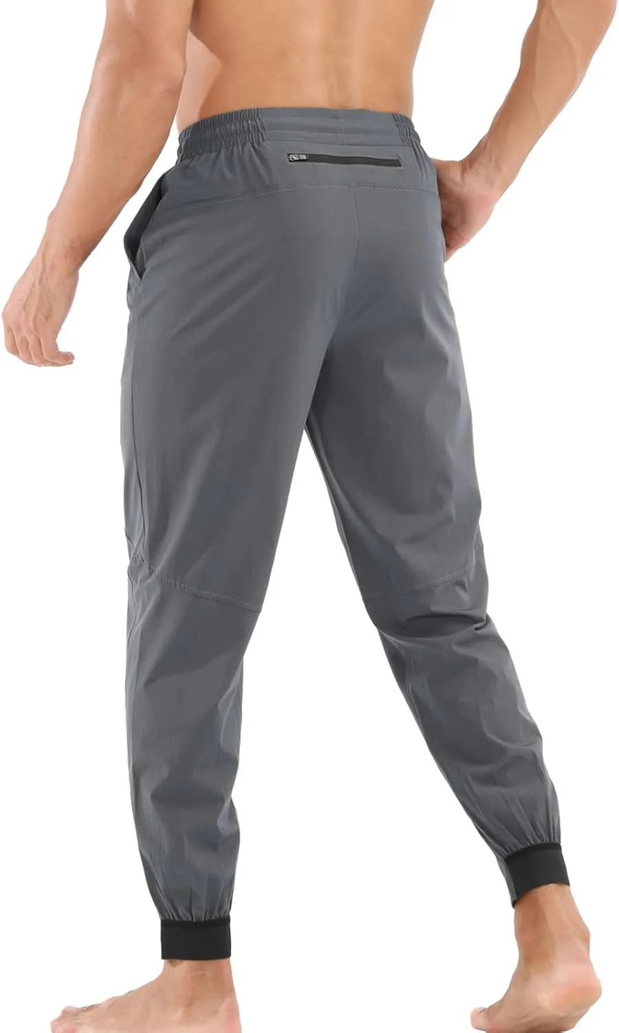 Surenow Mens Athletic Lightweight Workout Sweatpants Multiple Pockets Gym Quick-Drying Joggers Tapered Fit Training Pants