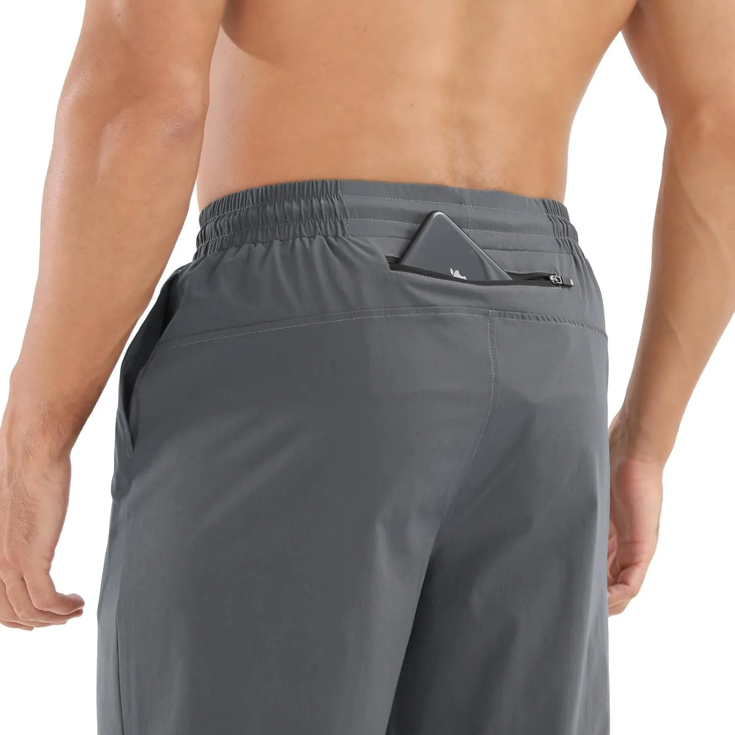 Surenow Mens Athletic Lightweight Workout Sweatpants Multiple Pockets Gym Quick-Drying Joggers Tapered Fit Training Pants