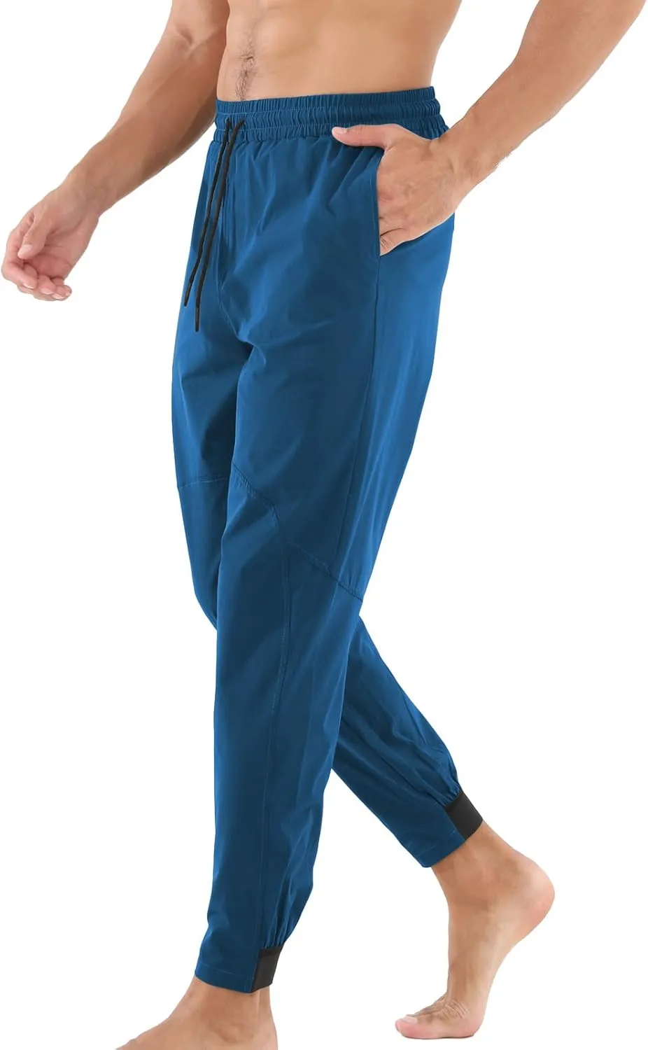 Surenow Mens Athletic Lightweight Workout Sweatpants Multiple Pockets Gym Quick-Drying Joggers Tapered Fit Training Pants