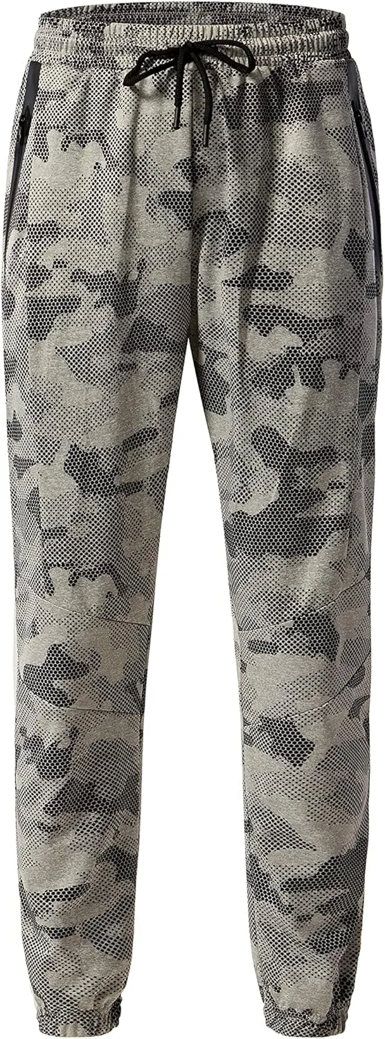 URBEX Mens Sweatpants with Zipper Pockets, Elastic Bottom Joggers Pants for Gym Running Workout Training