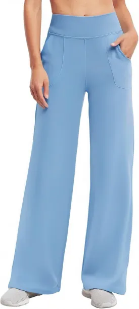 Wide Leg Yoga Pants Women with Pockets High Waist Stretch Casual Sweatpants Comfy Sports Lounge Pants