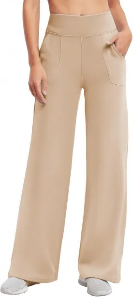 Wide Leg Yoga Pants Women with Pockets High Waist Stretch Casual Sweatpants Comfy Sports Lounge Pants
