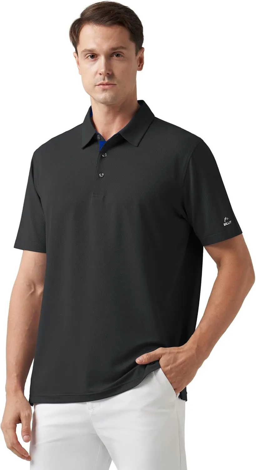 Willit Men's Golf Polo Shirts Short Sleeve Quick Dry Moisture Wicking Performance Classic Collared Casual